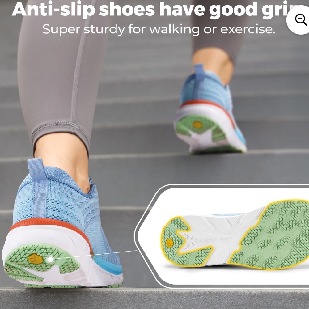 Fitville Running Shoes Women 7M Wide Width FlowCore V2 Sky Blue Knit Heel Arch - Picture 5 of 13